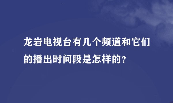 龙岩电视台有几个频道和它们的播出时间段是怎样的？