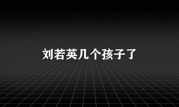 刘若英几个孩子了