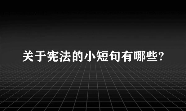 关于宪法的小短句有哪些?