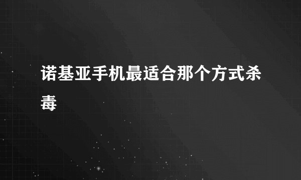 诺基亚手机最适合那个方式杀毒