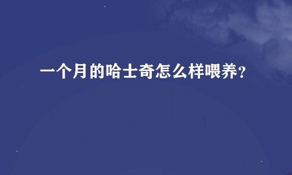 一个月的哈士奇怎么样喂养？
