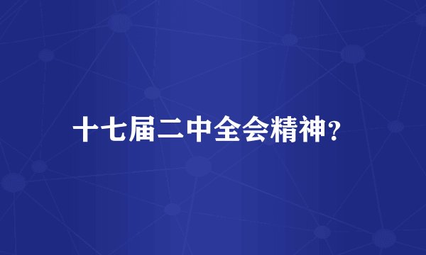 十七届二中全会精神？