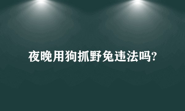 夜晚用狗抓野兔违法吗?