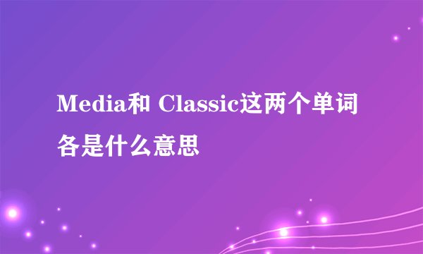 Media和 Classic这两个单词各是什么意思
