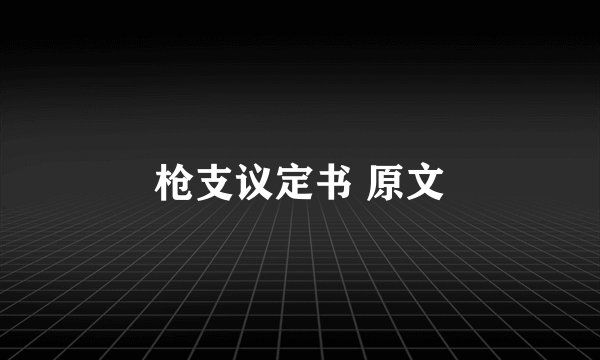 枪支议定书 原文