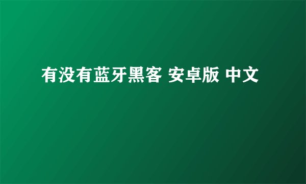 有没有蓝牙黑客 安卓版 中文