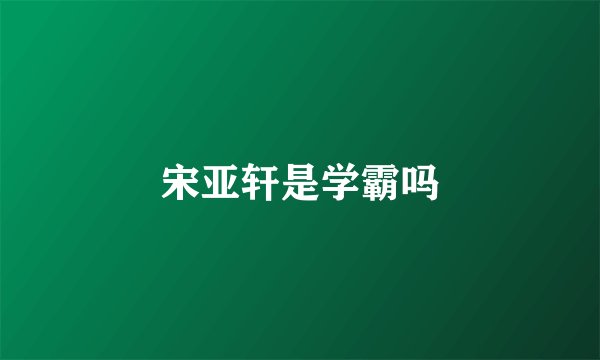 宋亚轩是学霸吗