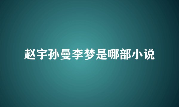 赵宇孙曼李梦是哪部小说