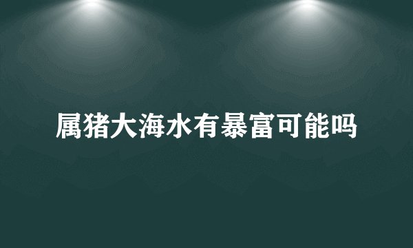 属猪大海水有暴富可能吗