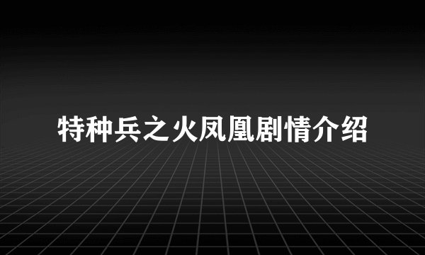 特种兵之火凤凰剧情介绍