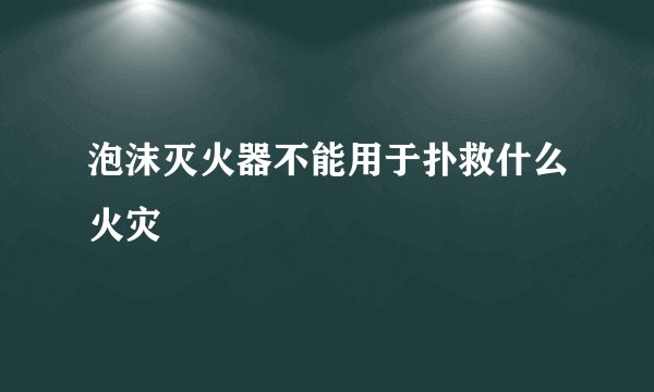 泡沫灭火器不能用于扑救什么火灾
