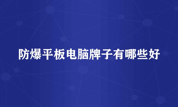 防爆平板电脑牌子有哪些好