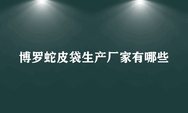 博罗蛇皮袋生产厂家有哪些
