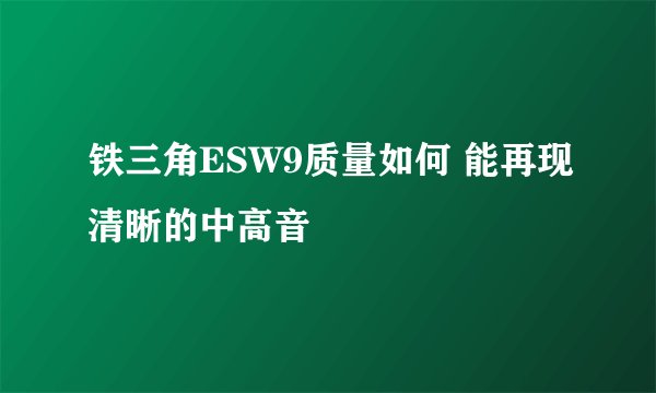 铁三角ESW9质量如何 能再现清晰的中高音