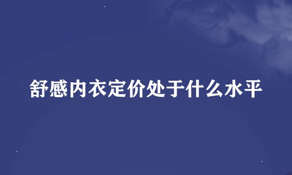 舒感内衣定价处于什么水平