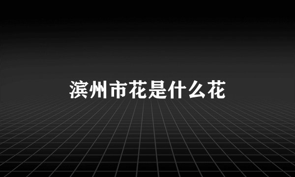 滨州市花是什么花