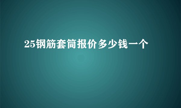 25钢筋套筒报价多少钱一个