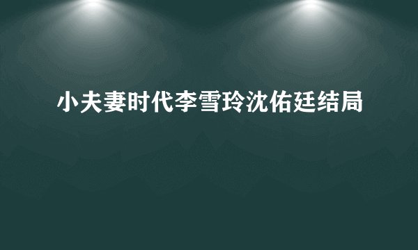 小夫妻时代李雪玲沈佑廷结局