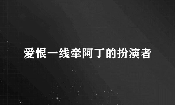 爱恨一线牵阿丁的扮演者