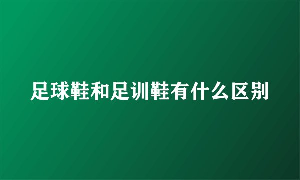 足球鞋和足训鞋有什么区别