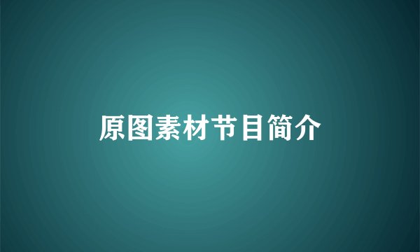 原图素材节目简介