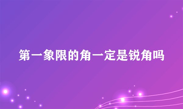 第一象限的角一定是锐角吗