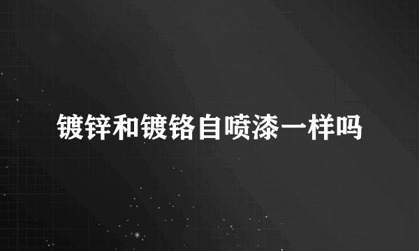 镀锌和镀铬自喷漆一样吗