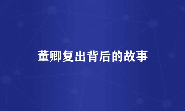 董卿复出背后的故事