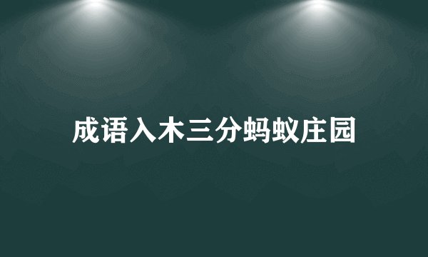 成语入木三分蚂蚁庄园