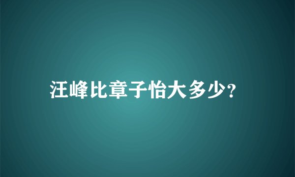 汪峰比章子怡大多少？