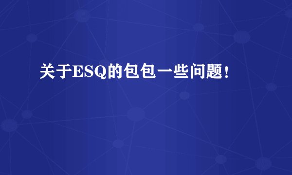 关于ESQ的包包一些问题！