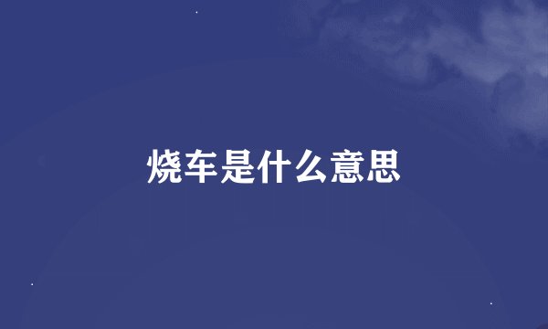 烧车是什么意思