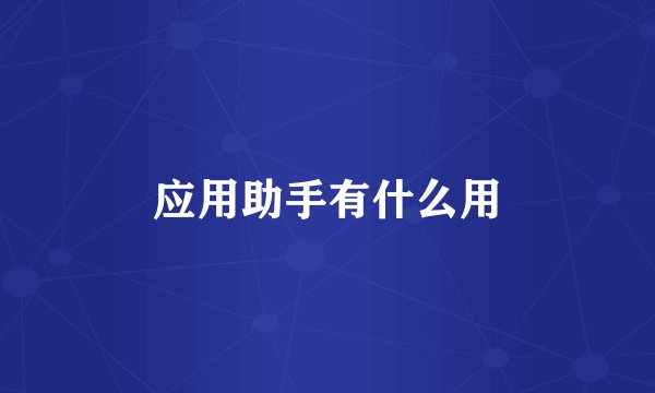 应用助手有什么用