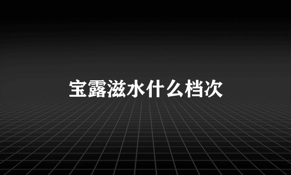 宝露滋水什么档次