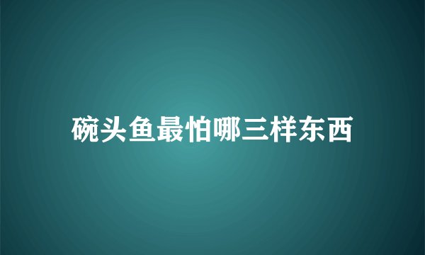 碗头鱼最怕哪三样东西