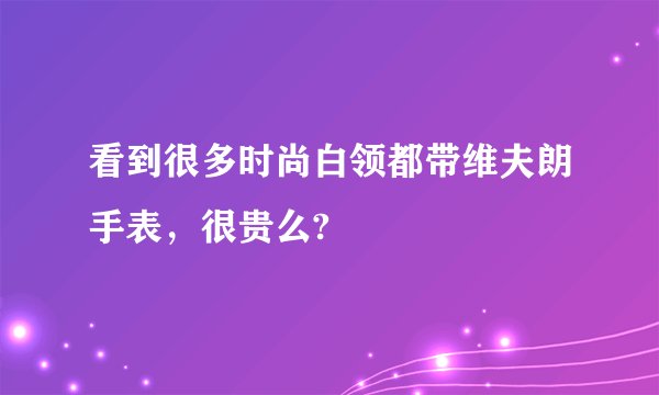 看到很多时尚白领都带维夫朗手表，很贵么?