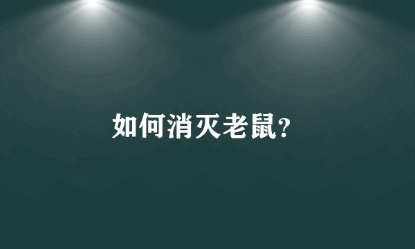 如何消灭老鼠？
