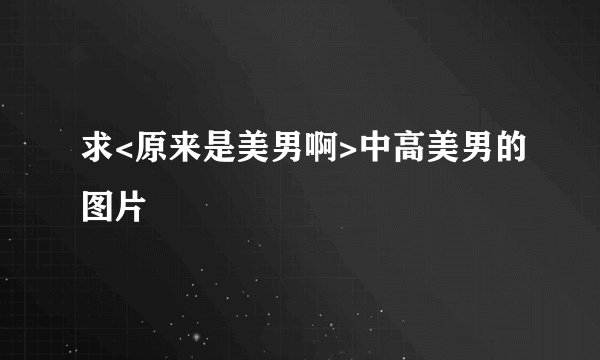 求<原来是美男啊>中高美男的图片
