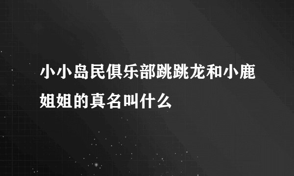 小小岛民俱乐部跳跳龙和小鹿姐姐的真名叫什么