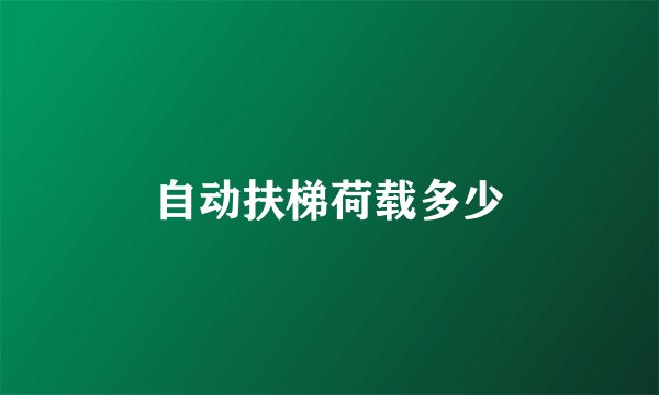 自动扶梯荷载多少