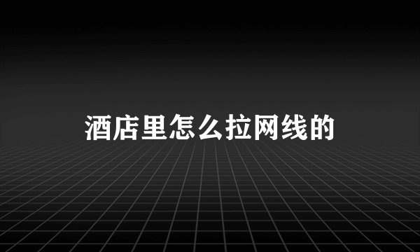 酒店里怎么拉网线的