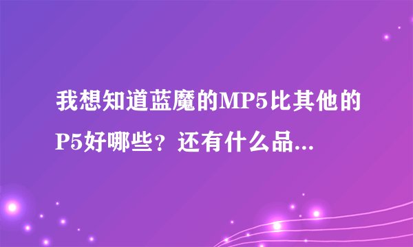 我想知道蓝魔的MP5比其他的P5好哪些?还有什么品牌比蓝魔的好?