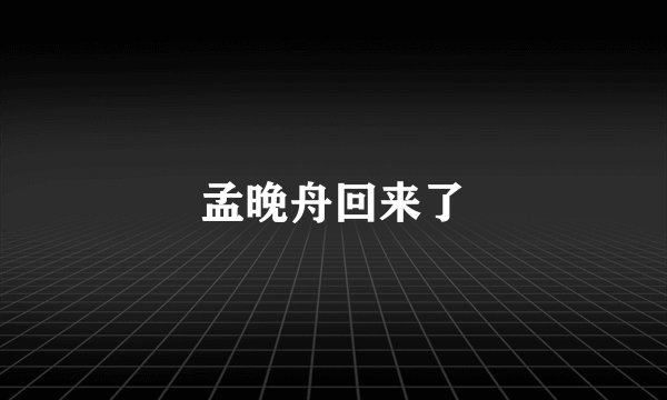 孟晚舟回来了