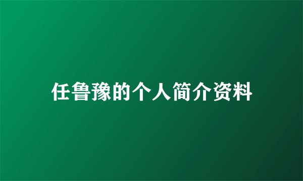 任鲁豫的个人简介资料