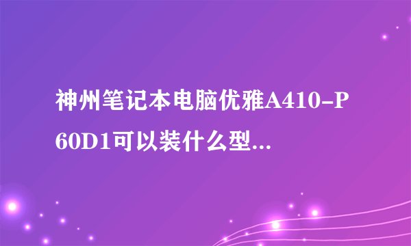 神州笔记本电脑优雅A410-P60D1可以装什么型号的内存条，最大内扩到多少G？