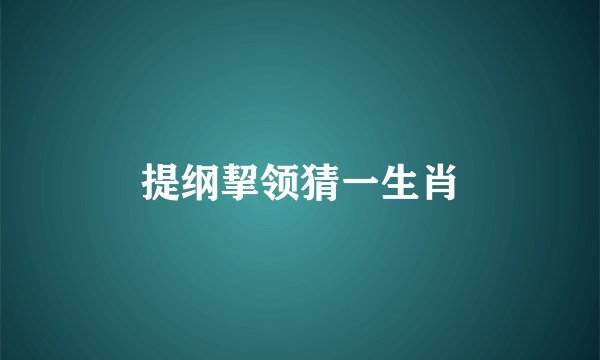 提纲挈领猜一生肖