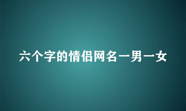 六个字的情侣网名一男一女