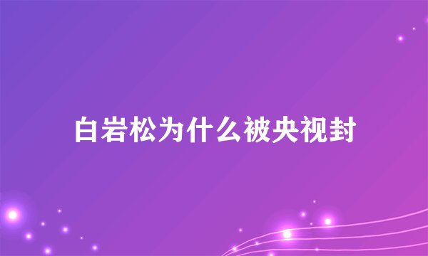 白岩松为什么被央视封