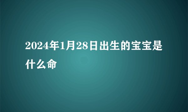 2024年1月28日出生的宝宝是什么命