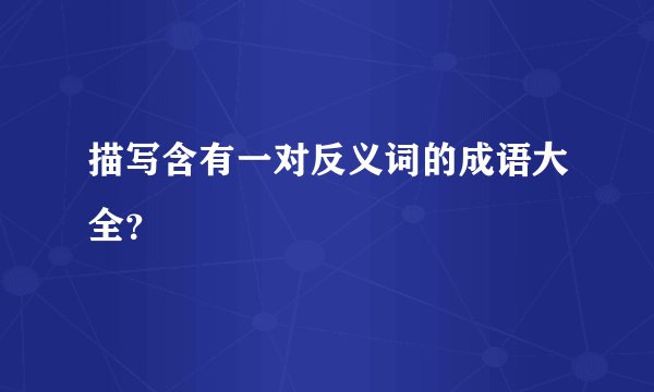 描写含有一对反义词的成语大全？